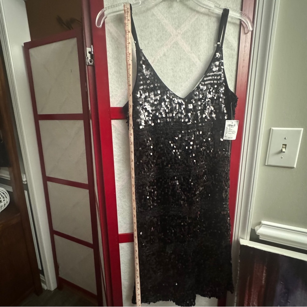 Black Sequin Mini-Dress